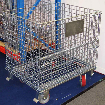 B05: Récipient en treillis galvanisé Cage de stockage pliable Récipient en treillis galvanisé