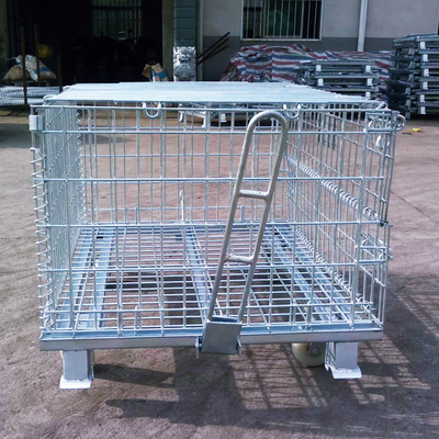 B05: Récipient en treillis galvanisé Cage de stockage pliable Récipient en treillis galvanisé