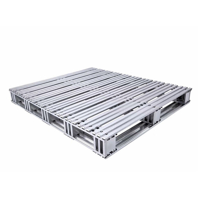 A08: palettes en acier à deux étages pour entrepôt, coins droits palettes métalliques