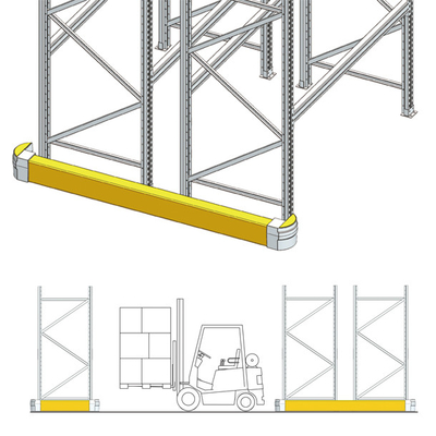 Barrières incurvées de bord de route Garde d'extrémité Garde verticale Barrière de sécurité de protection Barrières de protection anti-collision