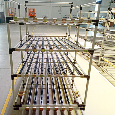 Alliage d'aluminium étagère à tuyaux minces étagère à débit de matériau étagère à débit de carton étagère à rouleaux gravitationnelle étagère d'entrepôt d'entreposage