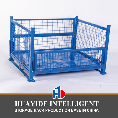 A50: Entreposage empilé et pliable Plaquette en treillis métallique en treillis métallique Cage de travail contenant une plaquette en treillis métallique