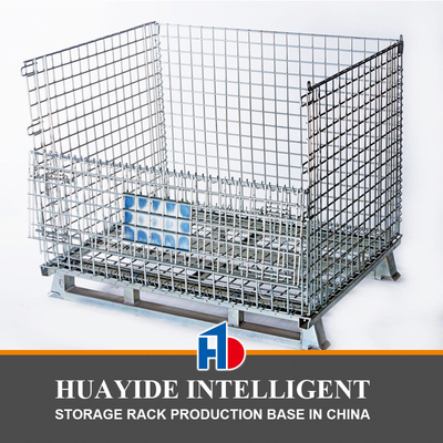B05: Récipient en treillis galvanisé Cage de stockage pliable Récipient en treillis galvanisé