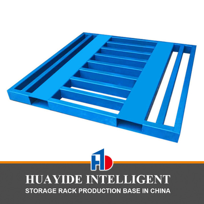 A08: palettes en acier à deux étages pour entrepôt, coins droits palettes métalliques