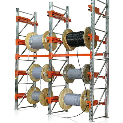 Rayonnage en porte-à-faux pour stockage de fûts et tambours, bobines de câbles, bobines d'acier