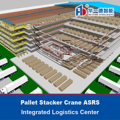Système de stockage et de récupération automatique (ASRS) avec transstockeur pour palettes du centre logistique intégré