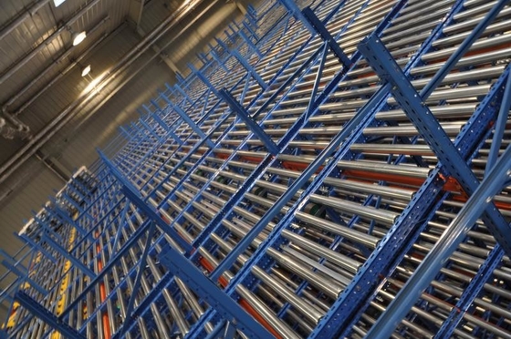 Rayonnage dynamique FIFO haute efficacité pour palettes, certifié ISO9001