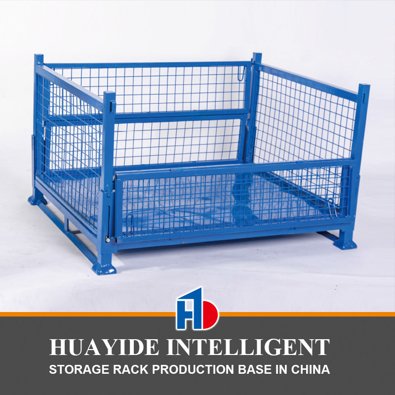 A50: Entreposage empilé et pliable Plaquette en treillis métallique en treillis métallique Cage de travail contenant une plaquette en treillis métallique