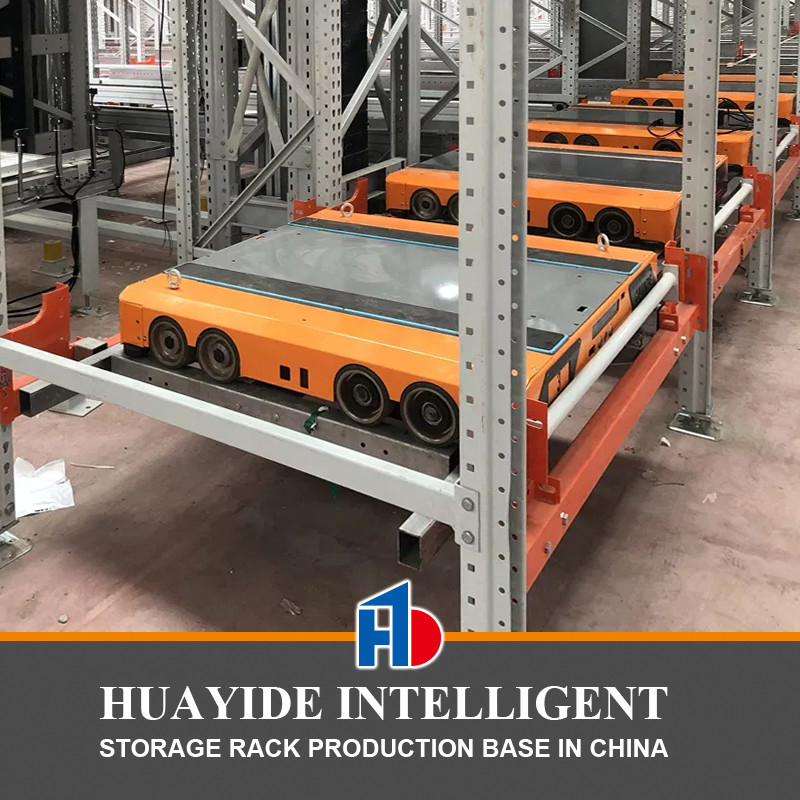 B13 ASRS Système de navette à quatre voies Automatisation plus élevée entrepôt de stockage Plateaux de navette en acier